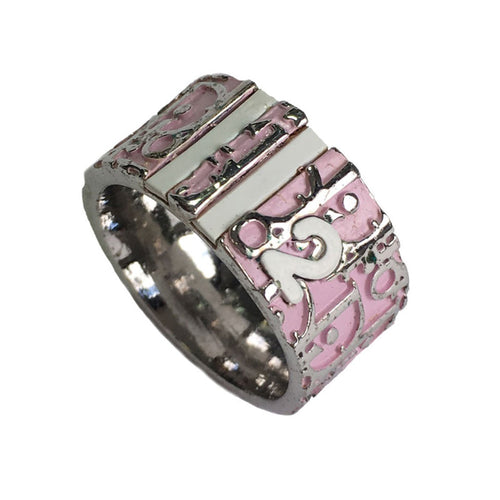 18K Dior Monogram Enamel Ring