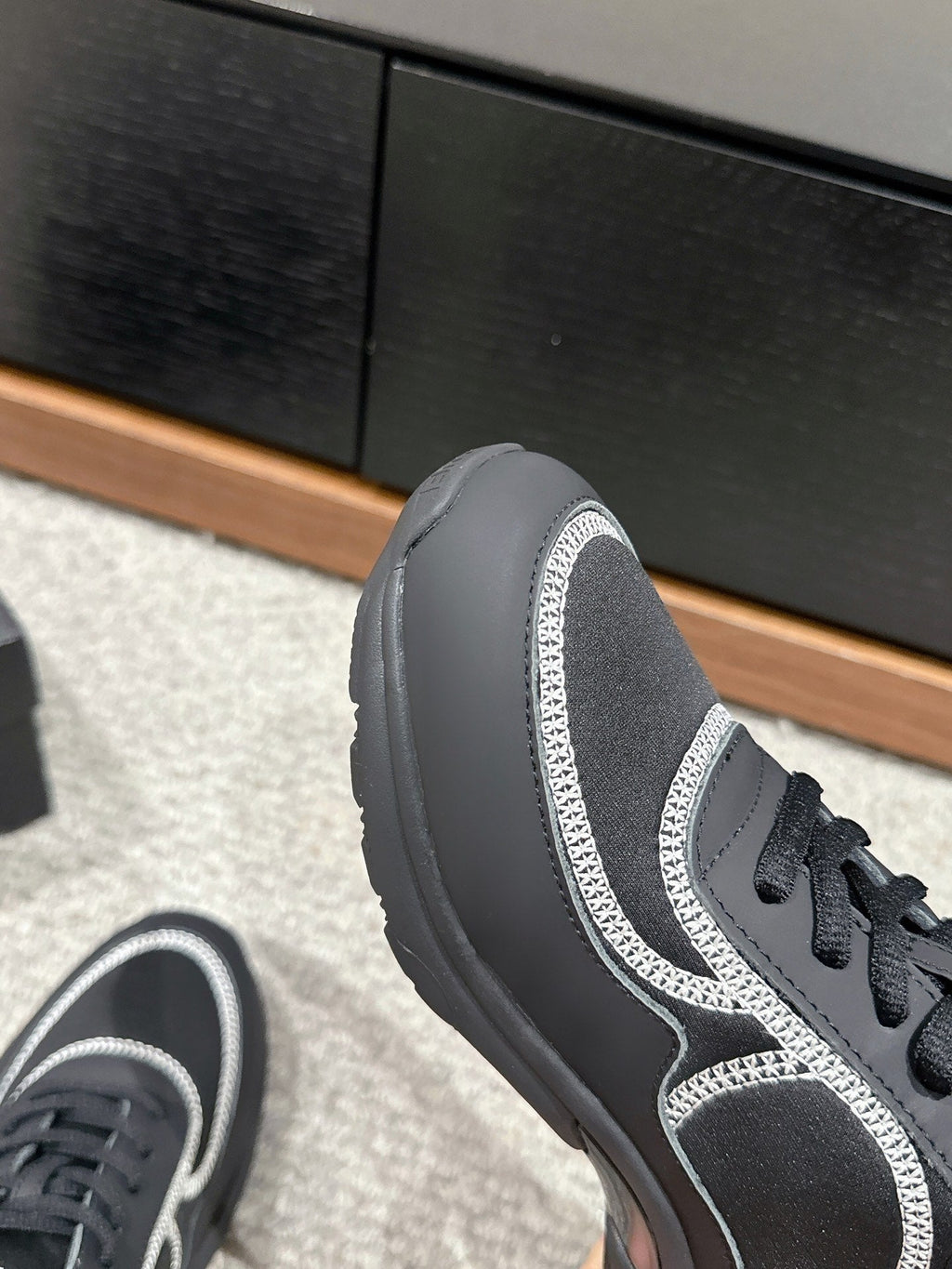 CHANEL CLASSIC TRAINER IN BLACK FABRIC