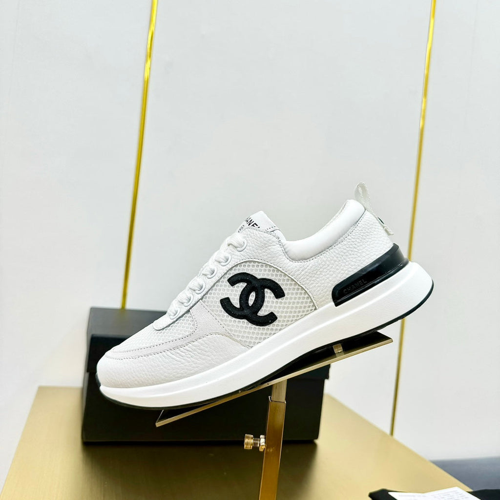 CHANEL CLASSIC TRAINER IN WHITE MERCERIZED VELVET